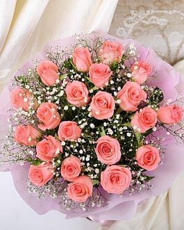 20 pink rose bouquet b