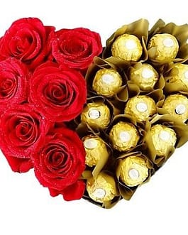 Ferrero Rocher with Red roses