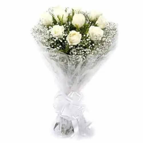 Bunch Of White Rose - Best Florist in Pakistan - Theflowers.pk