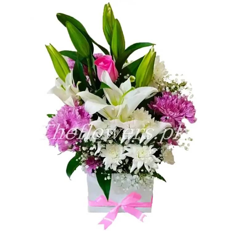 Imported fragrant lilly - south African Rose - chrysanthemums - Theflowers.pk