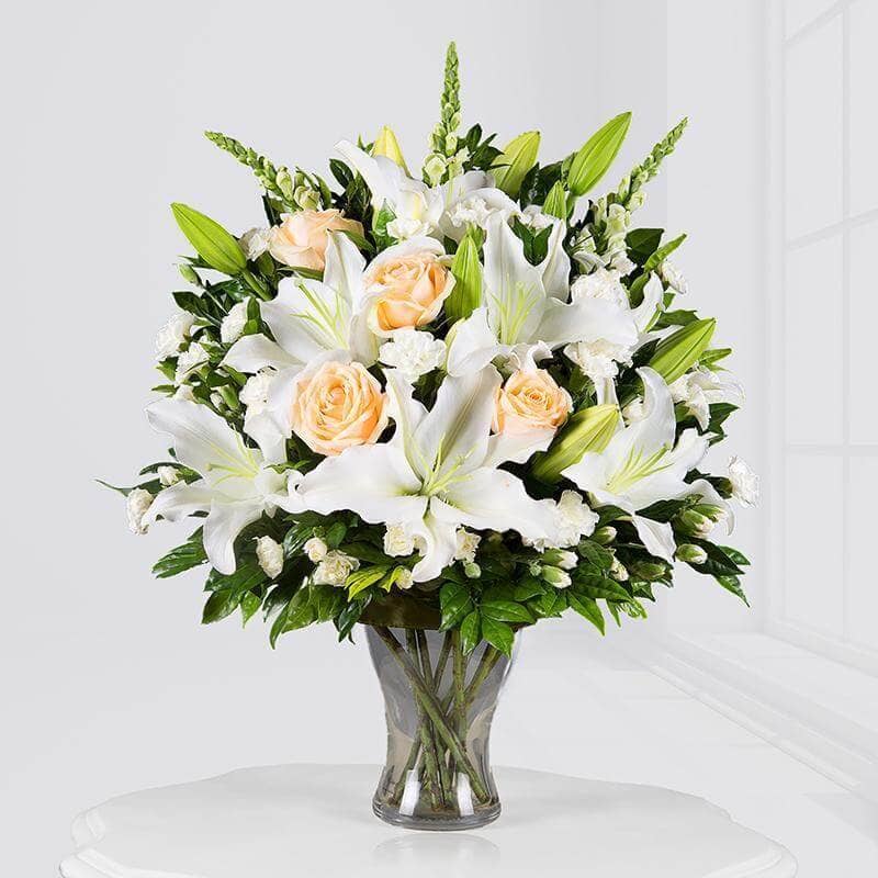 6 Lillie’s and 8 white Imported Morning Dew Flowers | theflowers.pk | free shipping Rawalpindi and Islamabad